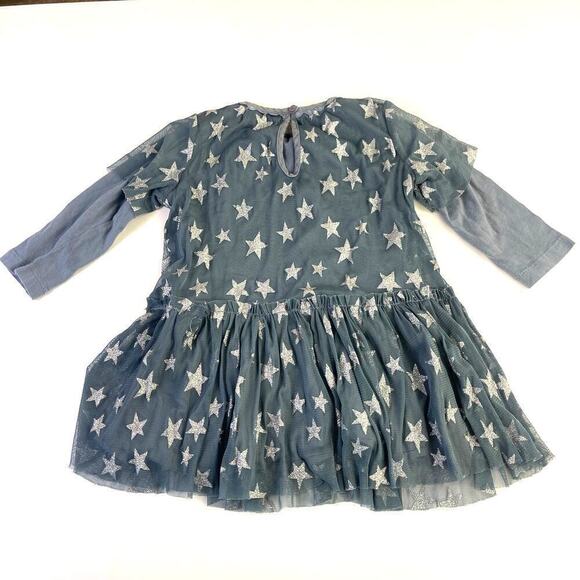 Stella McCartney Tulle Star Dress Blue Silver Long Sleeve Girls Size 18 Months - Picture 2 of 11